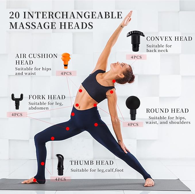 Psoas Muscle Release Tool, Neck Back Psoas Hip Stretcher, Hip Hook Hip Flexor Release Massage Tool, Deep Tissuer Trigger Point Massager Tool with Adjustable 5 Types 20 Massage Heads