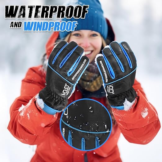 HANDLANDY Insulated Work Gloves Waterproof for Men Women, 3M Thinsulate Ski Gloves Winter Cold Weather Work Gloves Touchscreen (Large, Black)