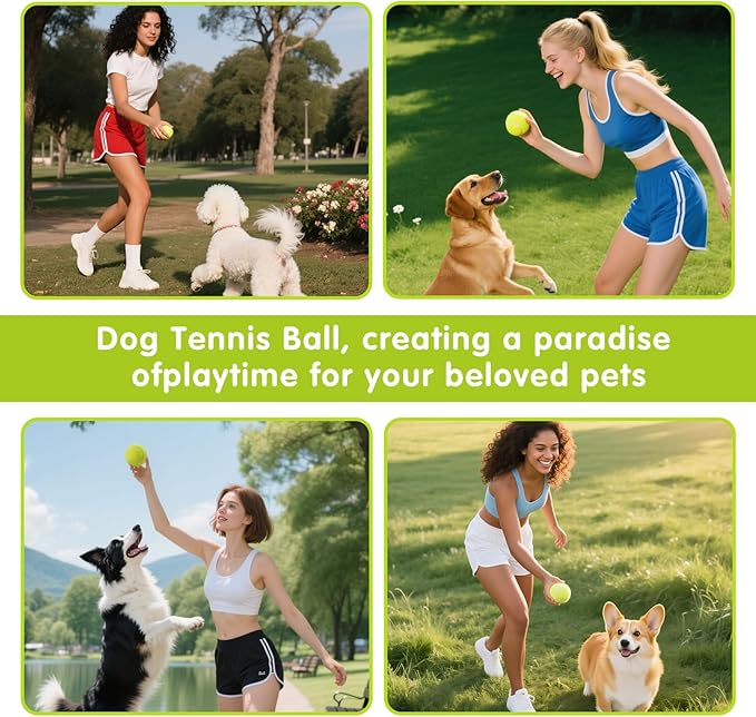 PHOEPET 6-Pack Tennis Balls for Beginner Training Practice- Bulk Dog Balls for Fetch Chew Toys(Yellow)