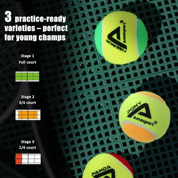 LITIAN Kids Tennis Balls – 50% 75% Low Compression Red Orange Balls with Durable Felt – Softer Than Regular Tennis Balls, Great for Youth Training & Dog Play (12 & 30 Pack)