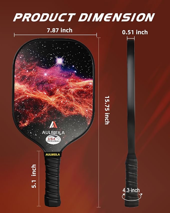 Pickleball Paddles Set of 2, 2025 USAPA Approved Pickleball Set, Fiberglass Pickle Ball Rackets 2 Pack, Lightweight & Durable, Includes 4 Balls & 1 Carry Bag for Men and Women