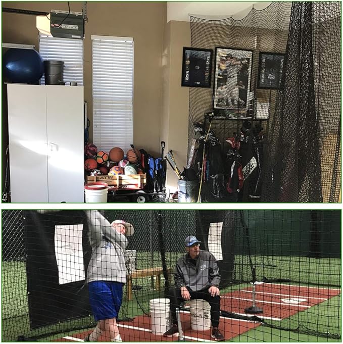 Baseball Softball Backstop Nets, Heavy Duty Sports Netting Barrier #18 Baseball Netting 10'x10'/10'x20'/15'x15'…