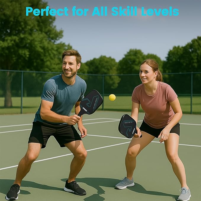 Pickleball Paddles, T700 Raw Carbon Fiber Pickleball Paddle Professional Pickleball Rackets with 16mm Honeycomb Core - Enhanced Power & Spin & Precision Pickleball Paddles Set with Cover and Grip Tape