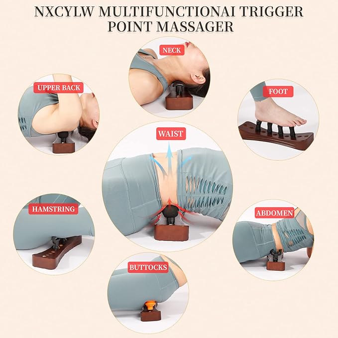 Psoas Muscle Release Tool, Neck Back Psoas Hip Stretcher, Hip Hook Hip Flexor Release Massage Tool, Deep Tissuer Trigger Point Massager Tool with Adjustable 5 Types 20 Massage Heads