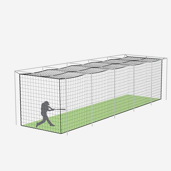 Fortress Baseball Batting Cage Nets | Heavy-Duty HDPP Fully Enclosed Baseball & Softball Cage Netting [14 Sizes & 3 Grade Options] – NET ONLY