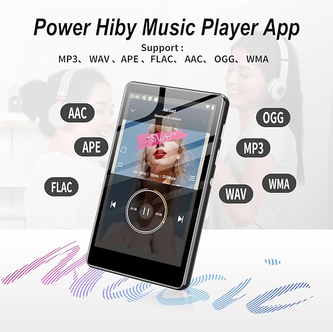 80GB MP3 Player with Bluetooth and WiFi, SWOFY Music Player with Spotify,Pandora,Amazon Music, M503Pro 4.0-inch Touch Screen Android MP4 MP3 Player for Kids with Libby,Audible,Spotify Kids,FM Radio