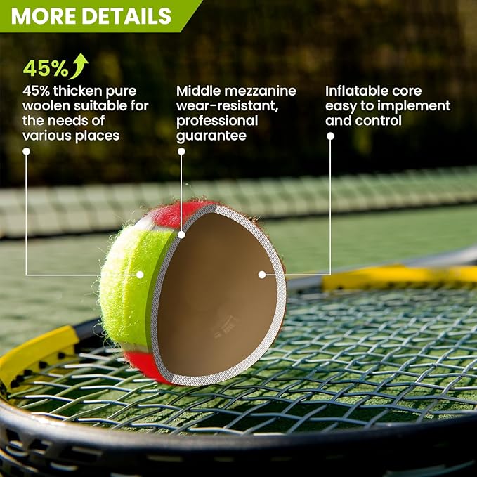 FINGER TEN Kids Tennis Balls for Dogs Youth Beginners Practice Durable Orange Low Compression Stage Pressureless Bulk Training Tool Playing with Pet
