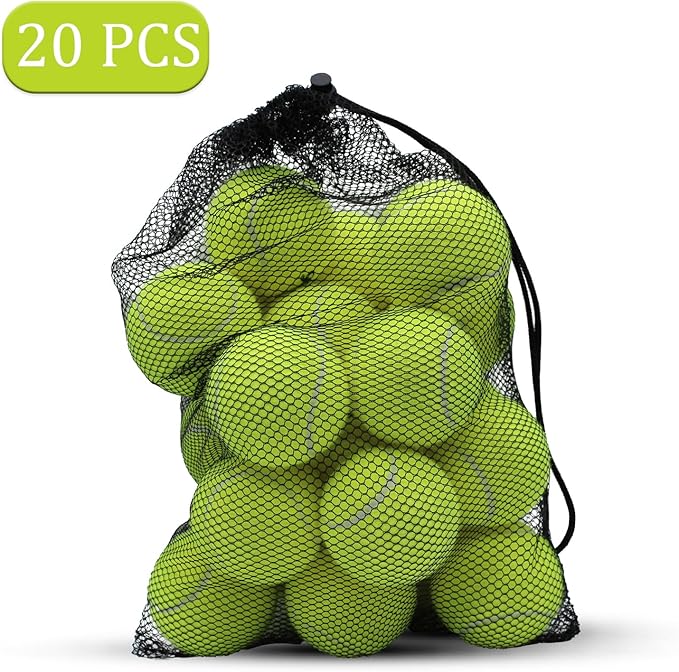 Swingers 20 Pack Training Tennis Balls, High Elasticity Practice Balls for Beginner, with Mesh Carry Bag