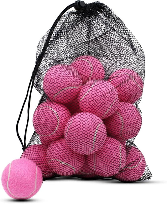 Tennis Balls, 18 Pack Training Tennis Balls Practice Balls with Mesh Bag for Easy Transport, Pet Dog Playing Balls, fit for Beginner Training Ball