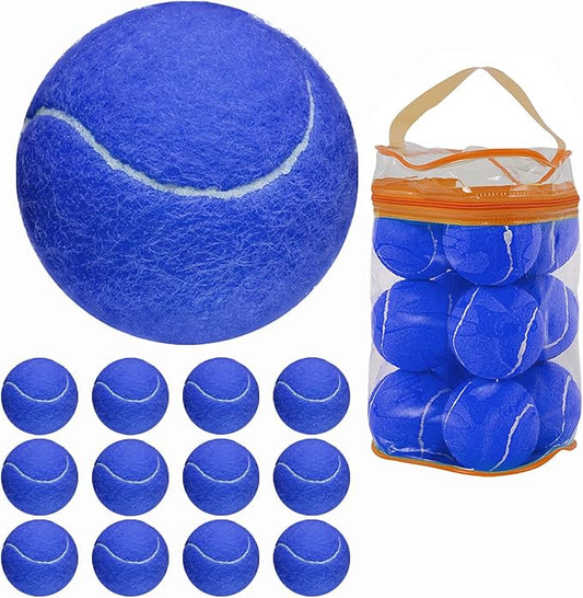 GKK Durable Pressurized Tennis Balls - 12 Pack Yellow Felt Training Balls for Beginners and Dogs