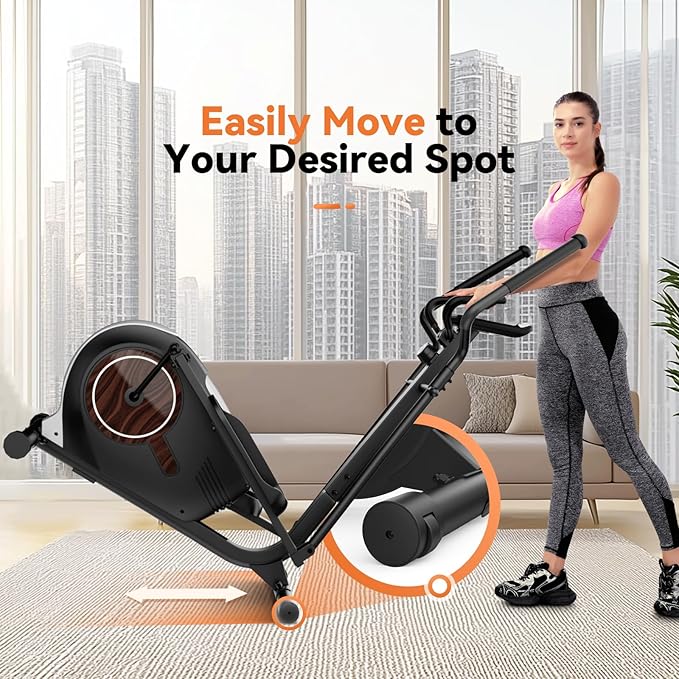 ANCHEER Elliptical Machine, Elliptical Exercise Machine with Quiet Magnetic Drive,14 Resistance Levels, Pulse Rate Monitor, LCD Monitor, 15.5IN Stride, Elliptical Trainer for Home