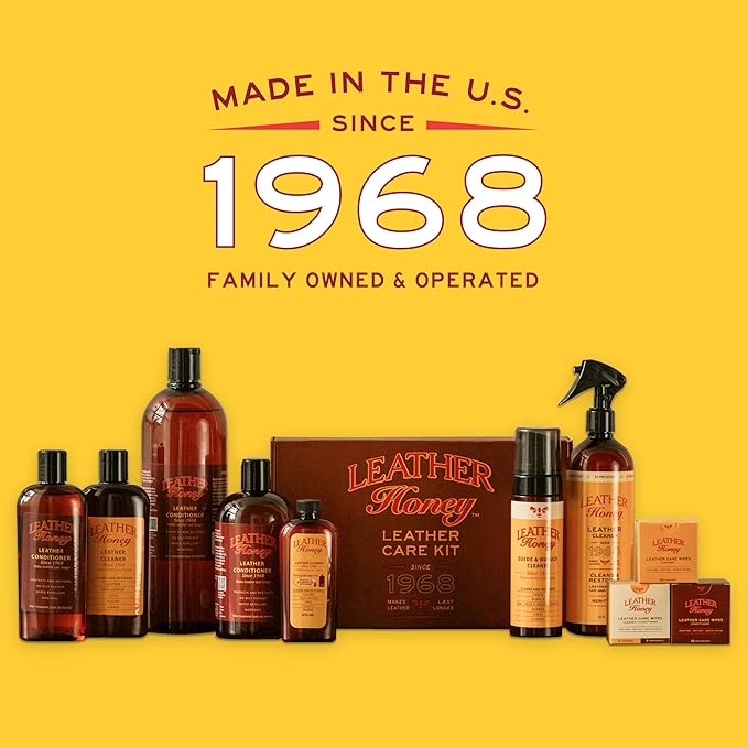 Leather Honey Leather Conditioner, Non-Toxic & Made in The USA Since 1968. Protect & Restore Leather Couches & Furniture, Car Interiors, Boots, Jackets, Shoes, Bags & Accessories. Safe for Any Colors