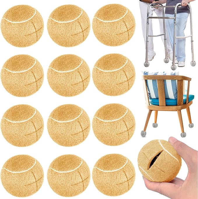 Triceratops Precut Walker Tennis Balls, Heavy Duty Long Lasting Tennis Balls - Fit for Most Chairs Desks Furniture Legs and Floor Protection, Easy to Install