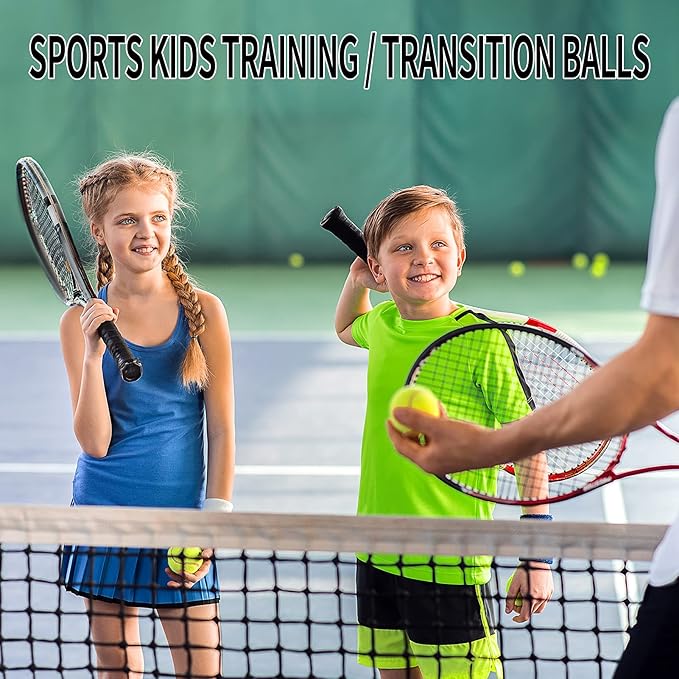 GKK Durable Pressurized Tennis Balls - 12 Pack Yellow Felt Training Balls for Beginners and Dogs