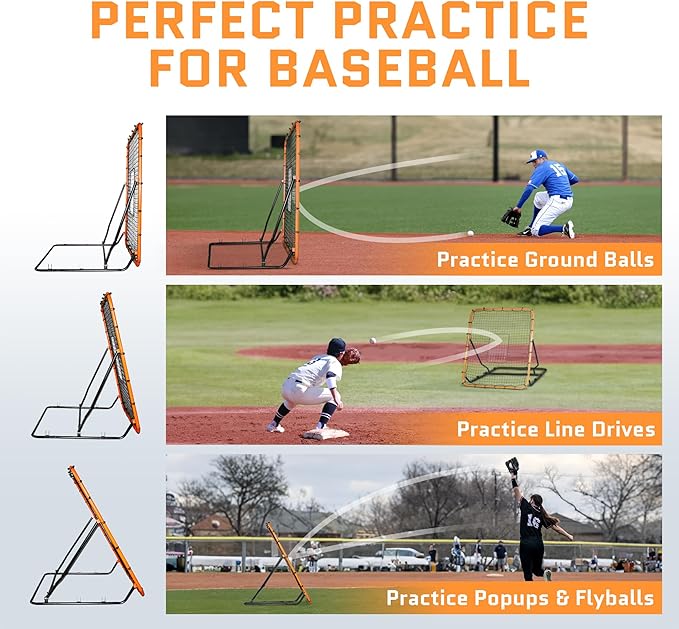Volleyball Rebounder Net, Soccer Rebounder, Lacrosse Rebounder, Baseball Rebounder Net | Improve Pitching and Fielding Training, Spiking, Passing and Shooting Skills