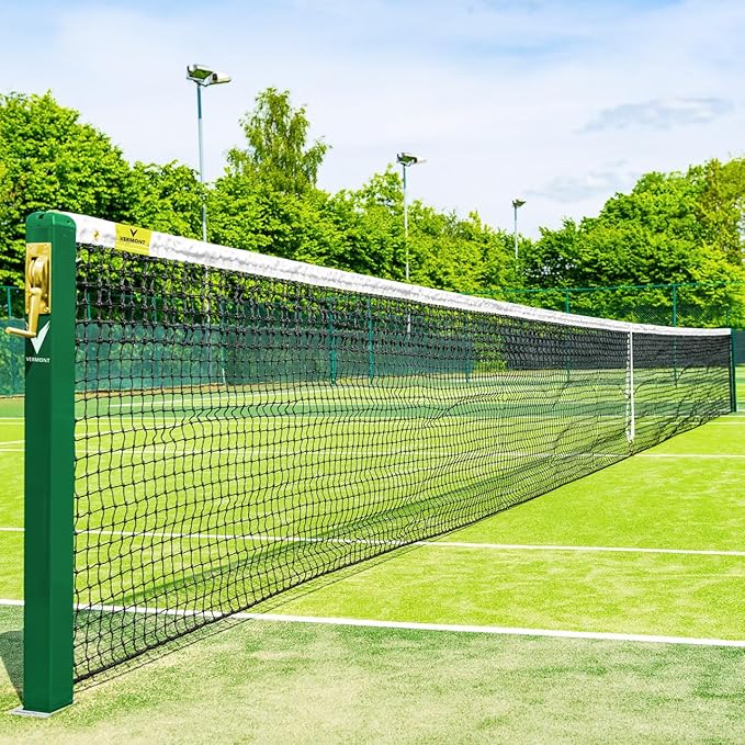 VERMONT Tennis Net – Championship Quality, Heavy-Duty HDPE | 42ft Doubles or 33ft Singles | 4 Thickness Options (2mm–3.5mm)