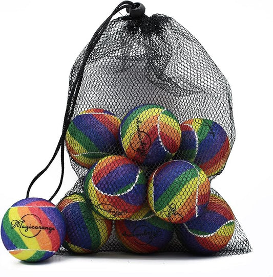 Magicorange Tennis Balls, 12 Pack Advanced Training Tennis Balls Practice Balls, Come with Mesh Bag for Easy Transport, Good for Beginner Training Ball