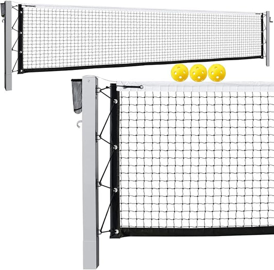 Pro Pickleball Net Portable with Wheels – 22ft Heavy Duty Pickleball Net System with Sturdy Aluminum Frame for Outdoor & Indoor – Nylon Net & Carrying Bag for Pickleball, Tennis, Badminton