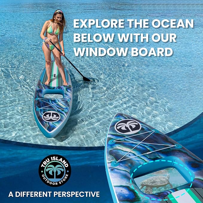 TRUISLAND Inflatable Paddle Board, Stand Up Paddle Board with Backpack, Non-Slip Thickened Deckpad, Waterproof Phone Case, Leash, Paddle, Hand Pump