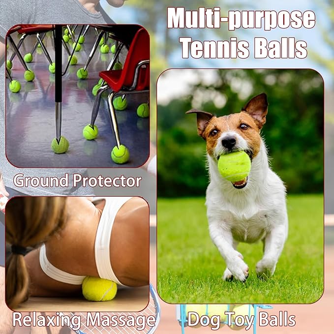 Magicorange Tennis Balls, 120 Pack Bulk Tennis Balls Pressureless Tennis Ball, Pet Dog Playing Balls, Good for Beginner Training Ball