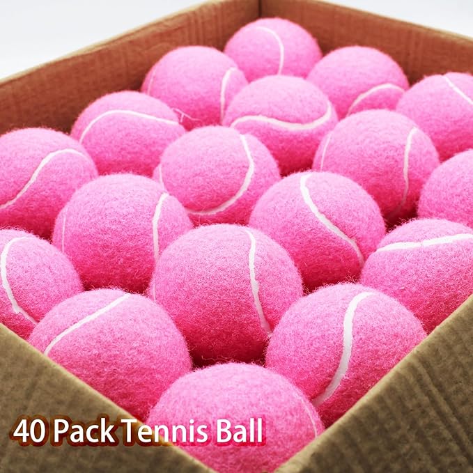 Tennis Balls, 40 Pack Training Tennis Balls,High Elasticity Practice Tennis for Beginner, Exercise Playing Balls for Pet Dog