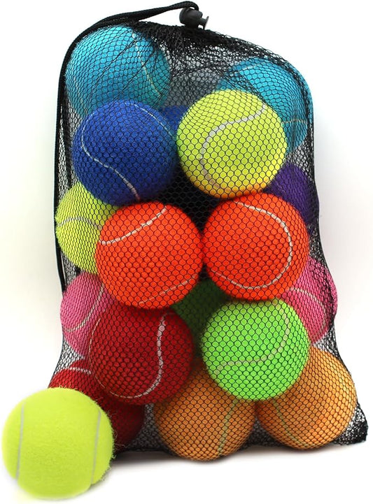 Tennis Balls, 18 Pack Training Tennis Balls Practice Balls with Mesh Bag for Easy Transport, Pet Dog Playing Balls, fit for Beginner Training Ball