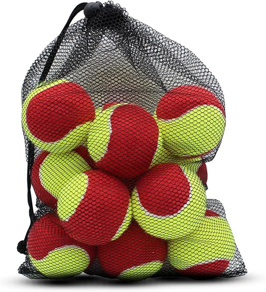 Magicorange Tennis Balls, 12 Pack Low Compression Stage Tennis Ball for Beginners Youth Kids Training Practicing with Mesh Bag for Easy Transport