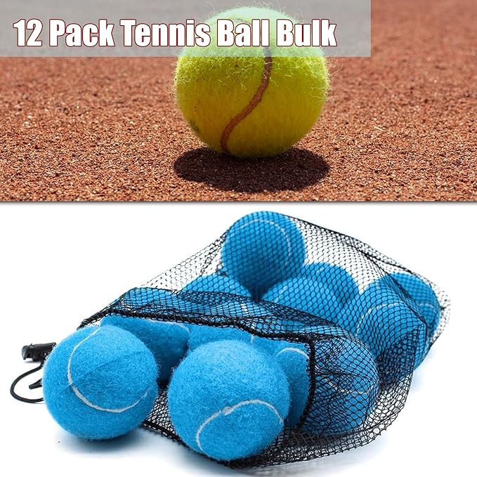 Magicorange Tennis Balls, 12 Pack Advanced Training Tennis Balls Practice Balls, Come with Mesh Bag for Easy Transport, Good for Beginner Training Ball
