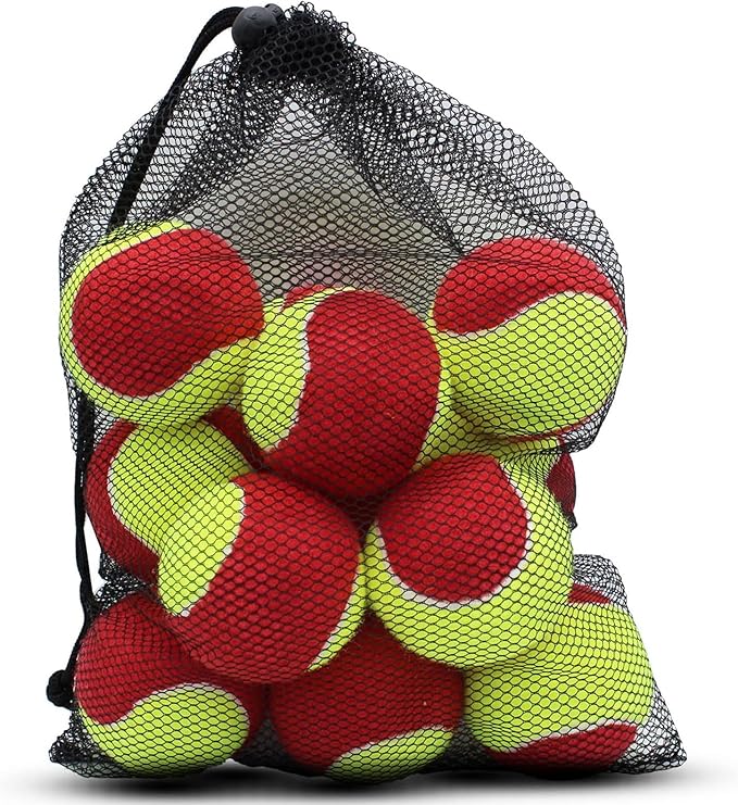 Magicorange Tennis Balls, 20 Pack Low Compression Stage Tennis Ball for Beginners Youth Kids Training Practicing with Mesh Bag for Easy Transport