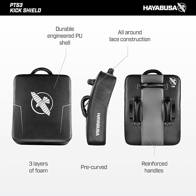 Hayabusa PTS 3 Kick Shield - Black, One Size