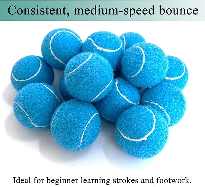 Tennis Balls, 12 Packs Practice Tennis Balls for Beginner, Training Playing Tennis Balls for Dogs, Come with Mesh Carry Bag