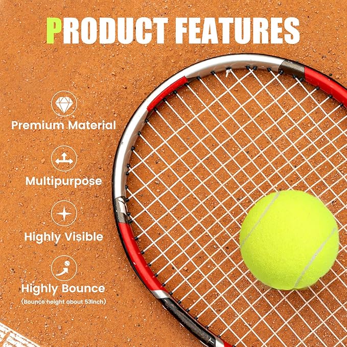 30 Pack Tennis Balls, Training Tennis Balls, Pet Dog Playing Balls, Practice Tennis Balls with Mesh Bag for Transport and Beginner Training