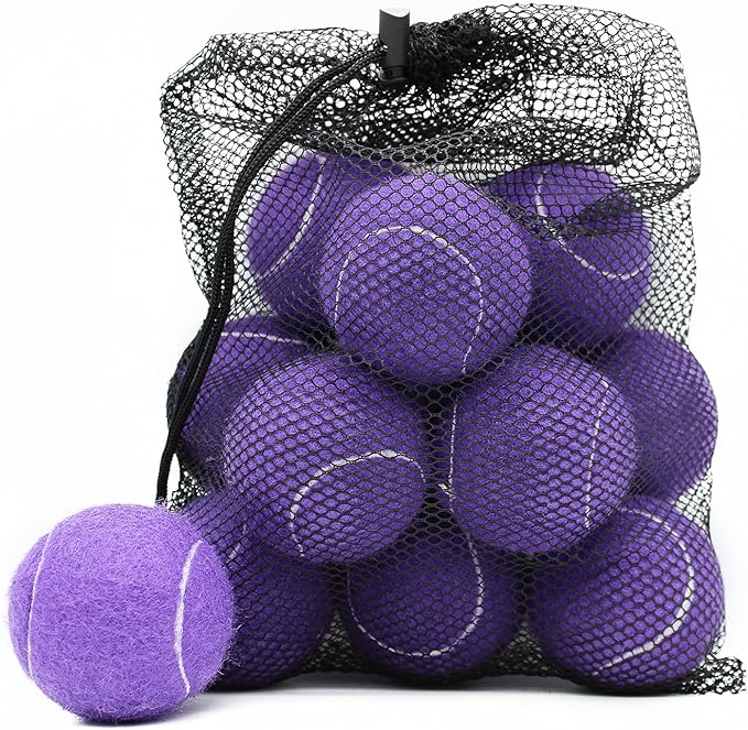 Magicorange Tennis Balls, 12 Pack Advanced Training Tennis Balls Practice Balls, Come with Mesh Bag for Easy Transport, Good for Beginner Training Ball