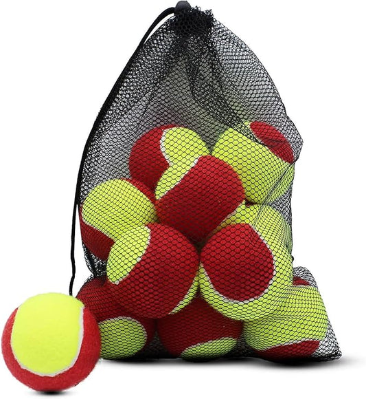 Magicorange Tennis Balls, 20 Pack Low Compression Stage Tennis Ball for Beginners Youth Kids Training Practicing with Mesh Bag for Easy Transport