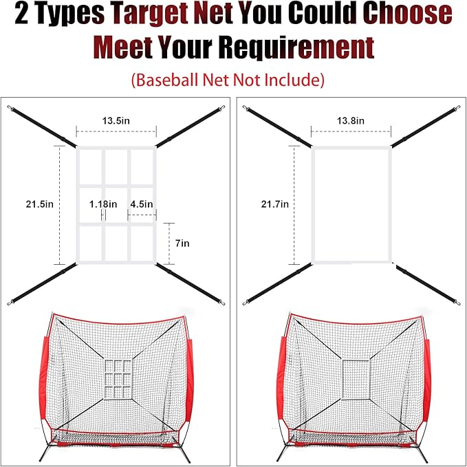 Strike Zone Target Net,13.5x21.5in Pitching Strike Zone Net,Portable Strike Zone Plate for Baseball Pitching Accuracy Improve