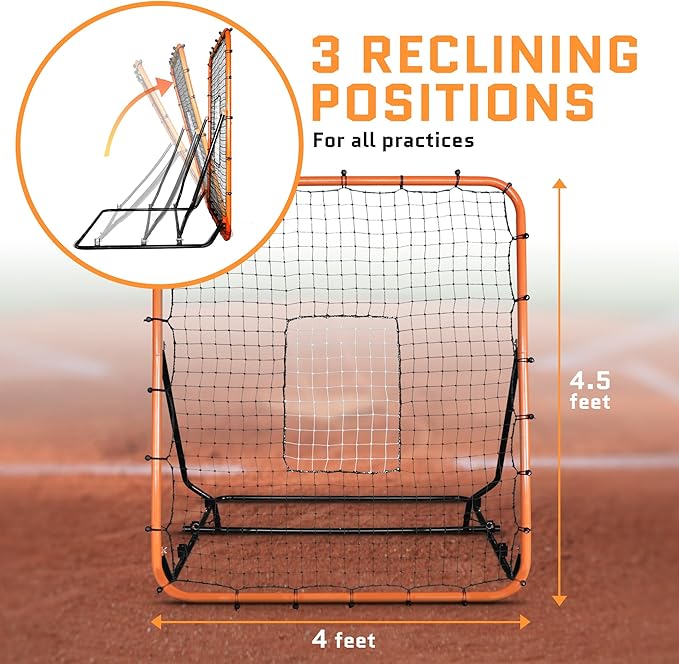 Volleyball Rebounder Net, Soccer Rebounder, Lacrosse Rebounder, Baseball Rebounder Net | Improve Pitching and Fielding Training, Spiking, Passing and Shooting Skills
