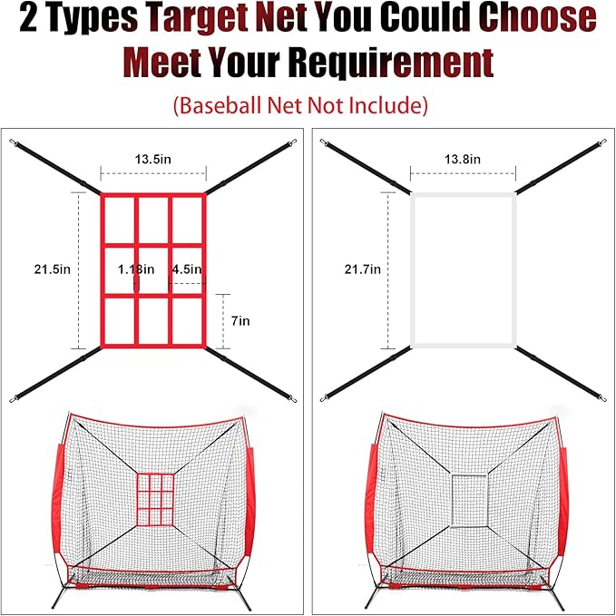 Strike Zone Target Net,13.5x21.5in Pitching Strike Zone Net,Portable Strike Zone Plate for Baseball Pitching Accuracy Improve