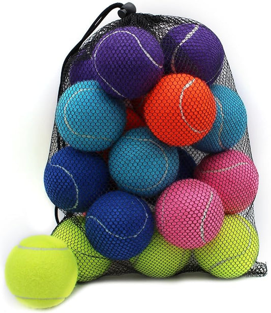 Tennis Balls, 18 Pack Training Tennis Balls Practice Balls with Mesh Bag for Easy Transport, Pet Dog Playing Balls, fit for Beginner Training Ball