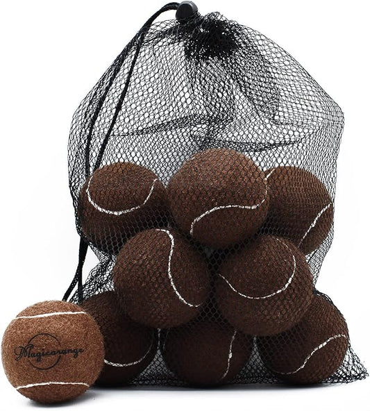 Magicorange Tennis Balls, 12 Pack Advanced Training Tennis Balls Practice Balls, Come with Mesh Bag for Easy Transport, Good for Beginner Training Ball