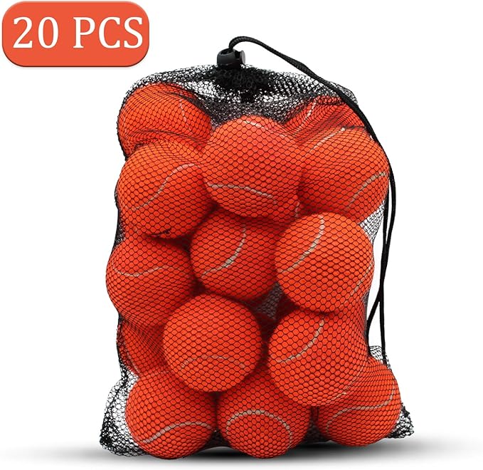 Swingers 20 Pack Training Tennis Balls, High Elasticity Practice Balls for Beginner, with Mesh Carry Bag