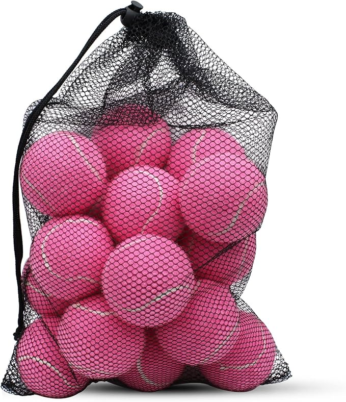 Tennis Balls, 18 Pack Training Tennis Balls Practice Balls with Mesh Bag for Easy Transport, Pet Dog Playing Balls, fit for Beginner Training Ball