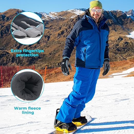 HANDLANDY Waterproof Insulated Work Gloves, 3M Thinsulate Thermal Winter Gloves for Men Women Touch Screen, Warm Ski Snowboard Cold Weather Gloves (2XL, Blue)