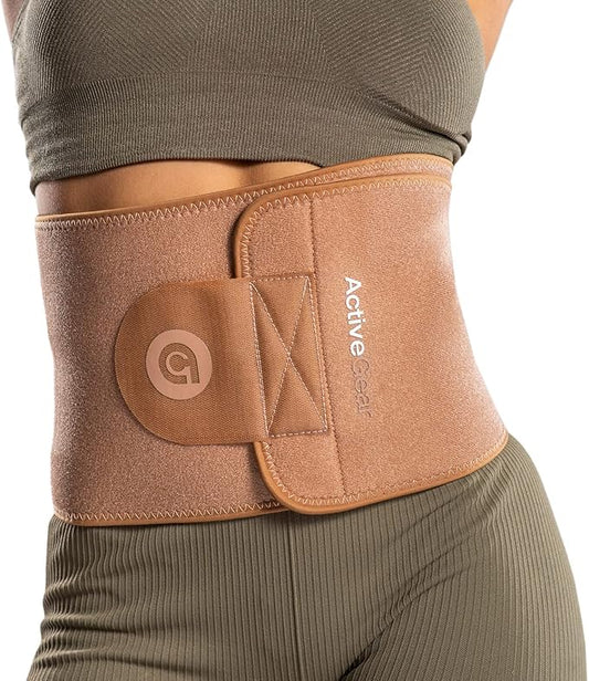 ActiveGear Premium Waist Trimmer & Trainer Belt for Men and Women - Sweat-Enhancing Slimming Wrap for Stomach, Adjustable Fit