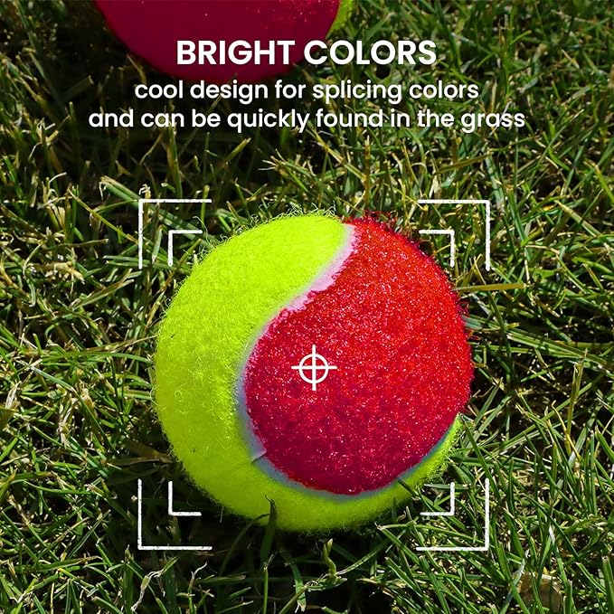 FINGER TEN Kids Tennis Balls for Dogs Youth Beginners Practice Durable Orange Low Compression Stage Pressureless Bulk Training Tool Playing with Pet