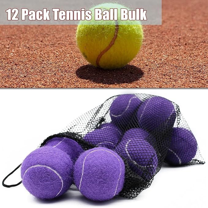 Magicorange Tennis Balls, 12 Pack Advanced Training Tennis Balls Practice Balls, Come with Mesh Bag for Easy Transport, Good for Beginner Training Ball