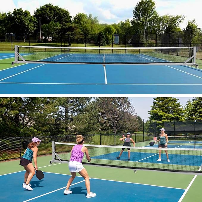 Pro Pickleball Net Portable with Wheels – 22ft Heavy Duty Pickleball Net System with Sturdy Aluminum Frame for Outdoor & Indoor – Nylon Net & Carrying Bag for Pickleball, Tennis, Badminton