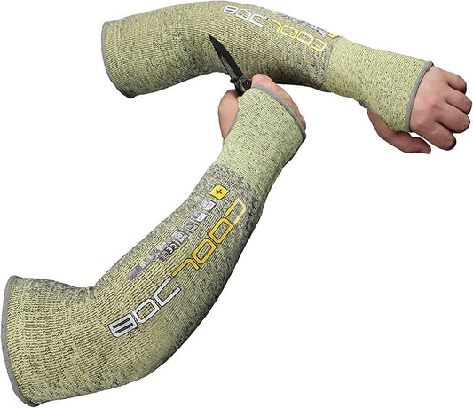 COOLJOB A6 Cut Resistant Sleeves for Gardening Pruning Fishing, 18” Arm Protection for Gardener Farmer, UPF 50+ Sun Protector