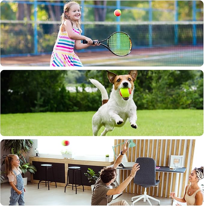 FINGER TEN Kids Tennis Balls for Dogs Youth Beginners Practice Durable Orange Low Compression Stage Pressureless Bulk Training Tool Playing with Pet