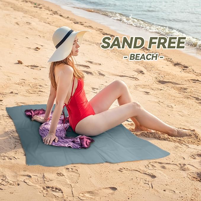 Microfiber Beach Towel-Perfect for Travel, Sports, Camping, Swimming, Yoga, Gym- Quick Dry, Sand Free, Compact, Lightweight, Absorbent (Grey,X-Large(200x90cm, 78x35”))