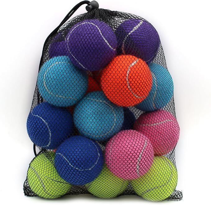 Tennis Balls, 18 Pack Training Tennis Balls Practice Balls with Mesh Bag for Easy Transport, Pet Dog Playing Balls, fit for Beginner Training Ball